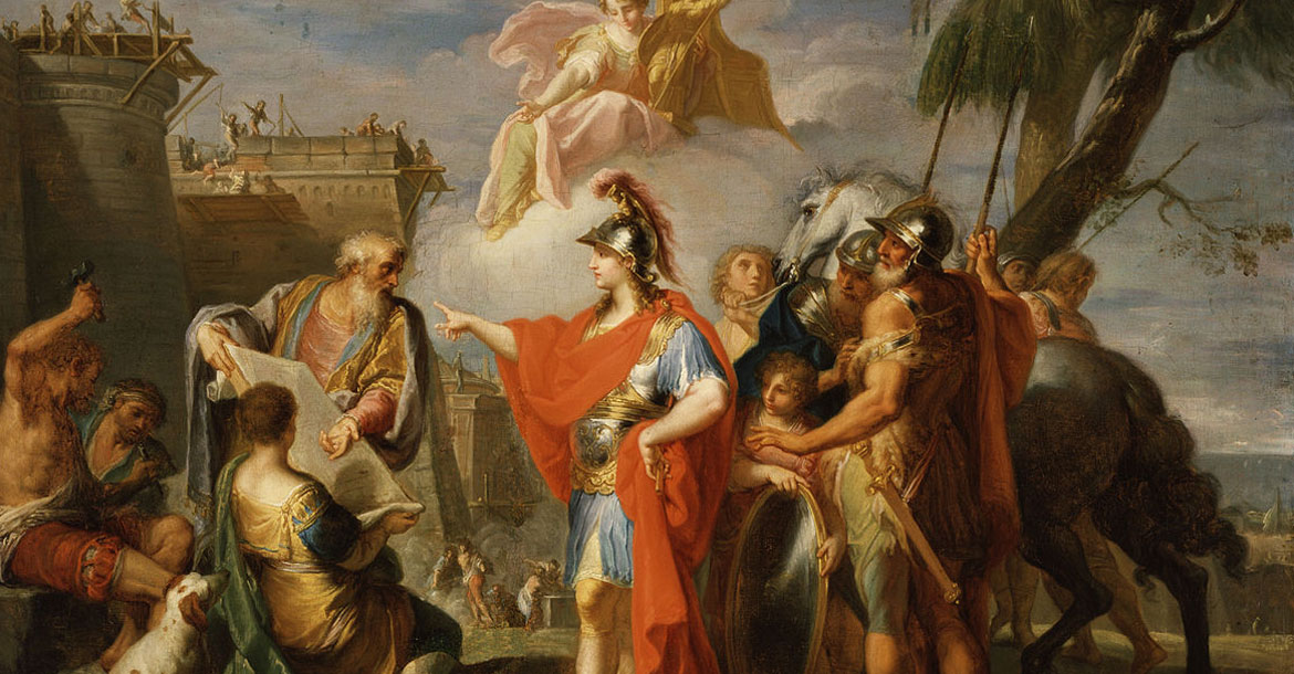 لوحة الإسكندر الأكبر يُنشئ الإسكندرية للرسام بلاسيدو كوستانزي