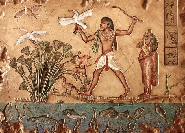 جدارية فرعونية حول نهر النيل