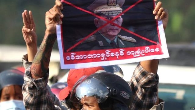 احتجاجات مناهضة للحجم العسكري في ميانمار